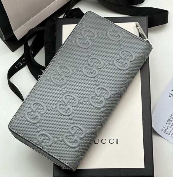 Мужской кошелек Gucci мужской кожа графитовый 105749