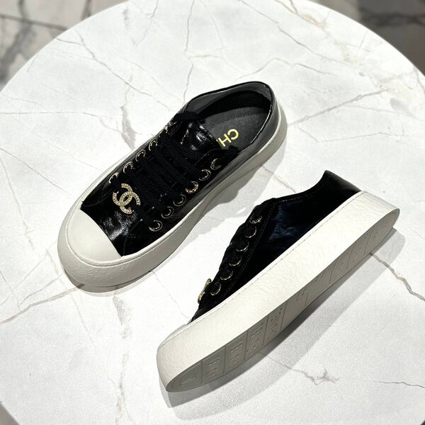 Кеды Chanel женский кожа черный 146139-5