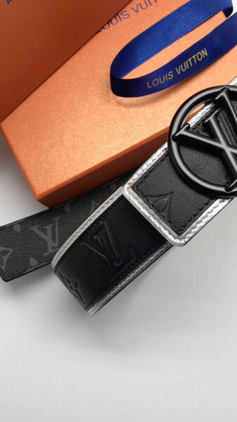 Мужской ремень Louis Vuitton мужской кожа черный 100979-5