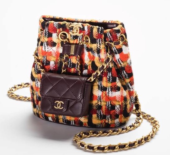 Рюкзак Chanel женский твид бежевый 123250