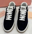 Кеды Miu Miu женский замша черный,серебристый 146008
