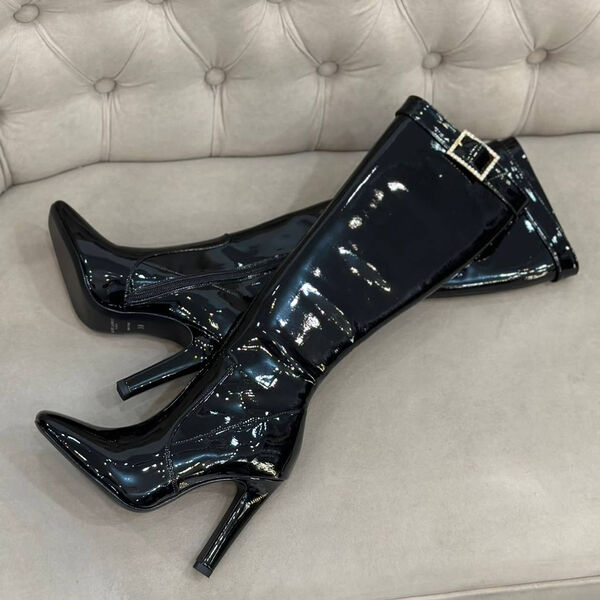 Сапоги Saint Laurent женский кожа черный 130230-2