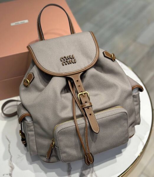 Рюкзак Miu Miu женский текстиль графитовый 191296