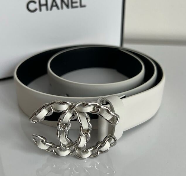 Женский ремень Chanel женский кожа белый 139132