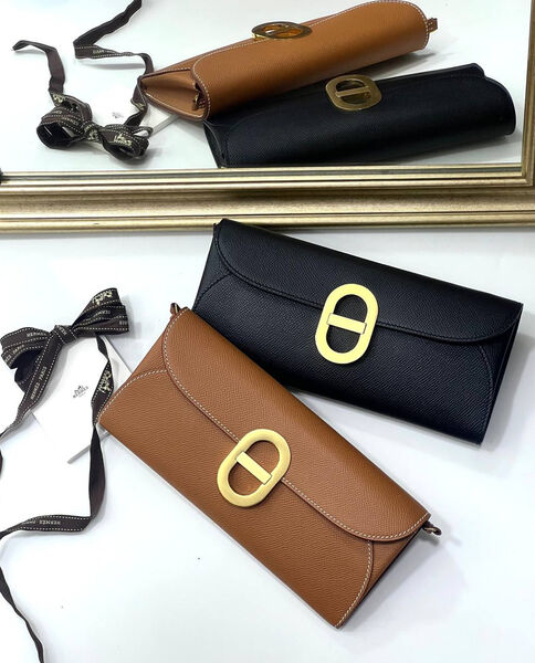 Сумка Hermèschaine D'ancre Wallet To Go женский кожа черный 138305-2