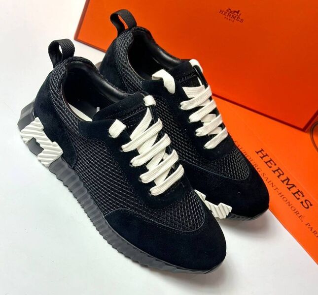 Кроссовки Hermès женский замша черный 148973