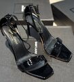 Босоножки Saint Laurent женский кожа черный 191526-1