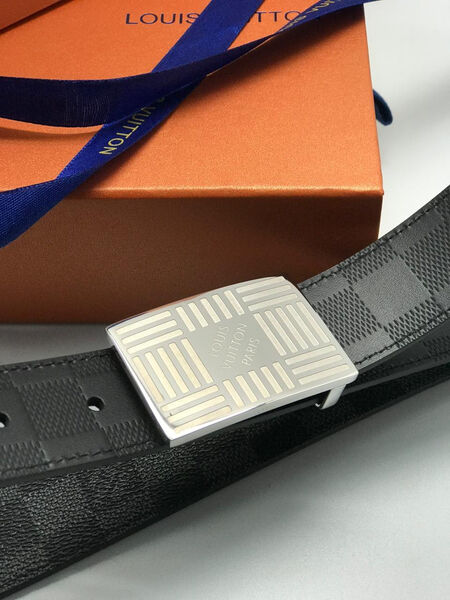 Мужской ремень Louis Vuitton мужской кожа черный 108712-6