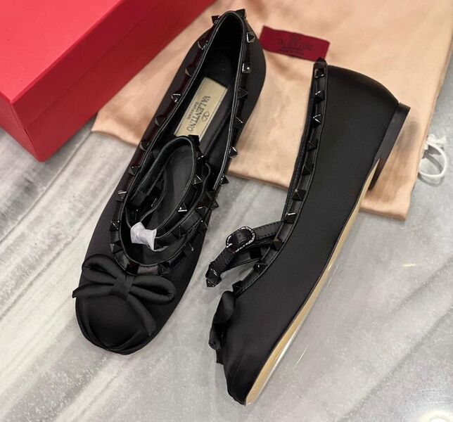 Балетки Valentino женский сатин черный 121594