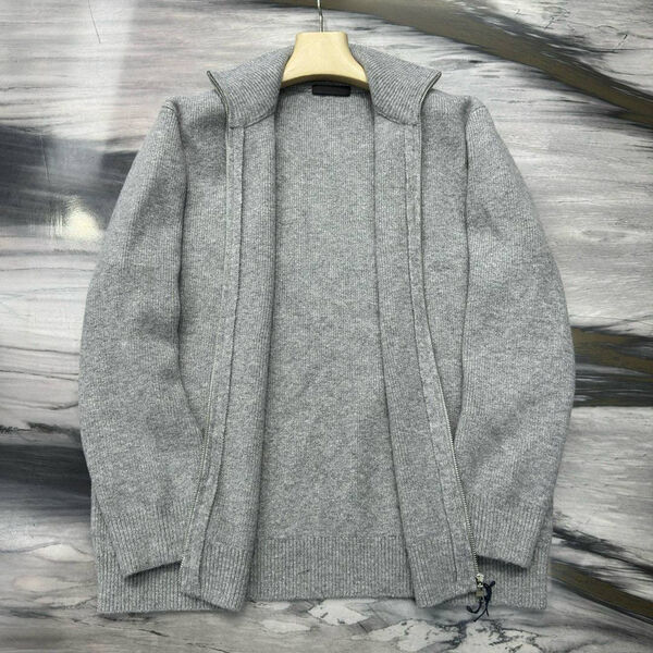 Мужской кардиган Prada мужской вязаная ткань графитовый 170737-3