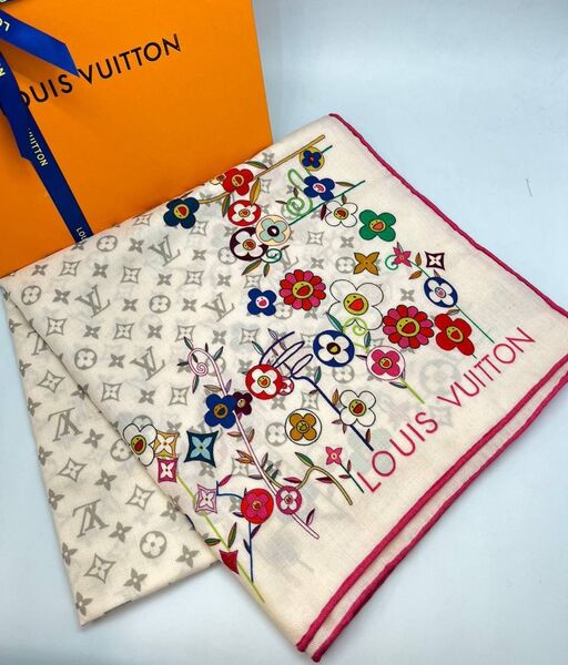 Платок Louis Vuitton женский кашемир белый 197796