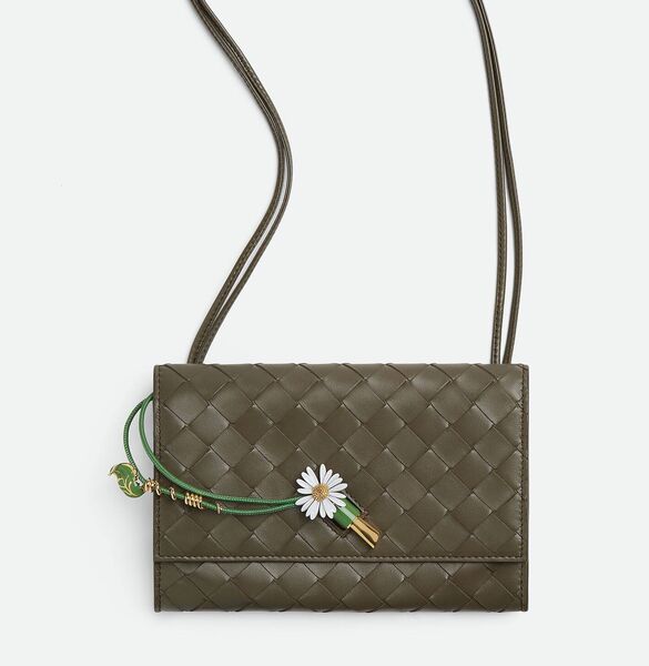 Сумка Bottega Veneta женский кожа болотный 200757