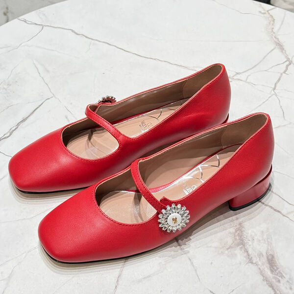 Туфли Valentino женский кожа бордовый 173976-2