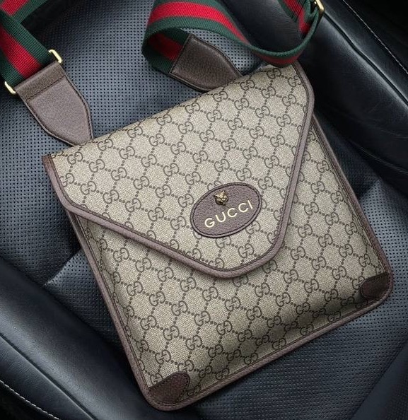 Мужская сумка мессенджер Gucci мужской кожа бежевый 105731