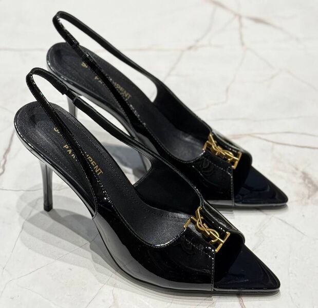 Босоножки Saint Laurent женский кожа черный 174000