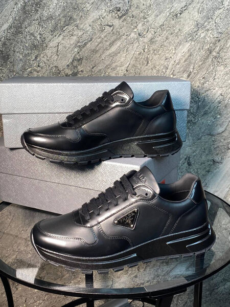 Мужские кроссовки Prada мужской кожа черный 132953-5