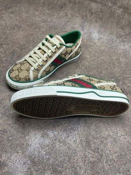 Кеды Gucci женский текстиль бежевый 24827-4