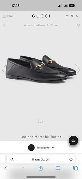 Лоферы Gucci женский кожа черный 99933-6