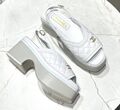 Босоножки Chanel женский кожа белый 147186-1