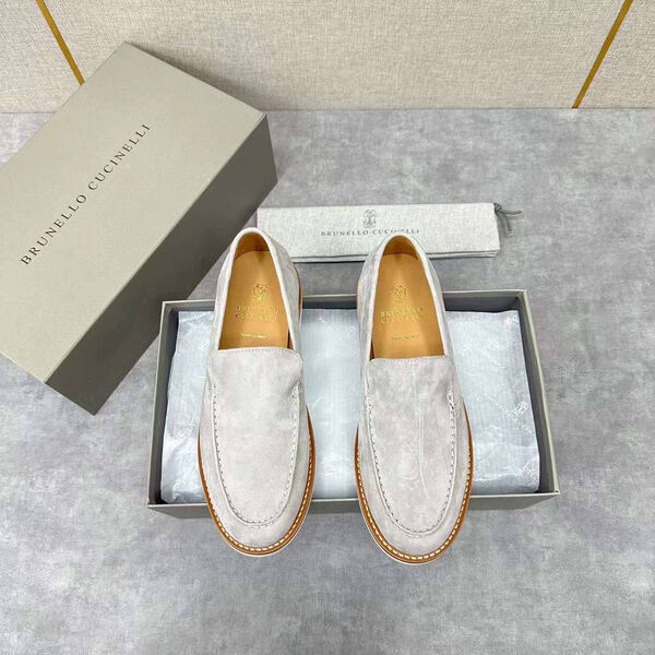 Мужские лоферы Brunello Cucinelli мужской замша графитовый 146658-2