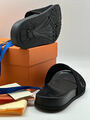 Мужские шлепки Louis Vuitton мужской кожа черный 151986-4
