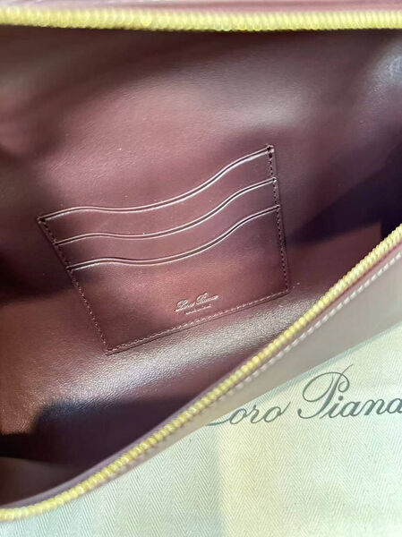 Клатч Loro Piana Extra Large 29 женский кожа бордовый 201227-5