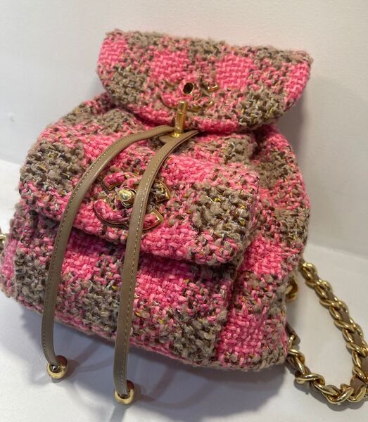 Рюкзак Chanel женский текстиль бордовый 120227