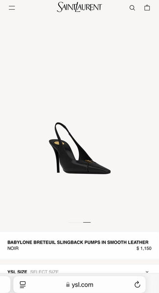 Туфли Saint Laurent женский кожа черный 183769-2