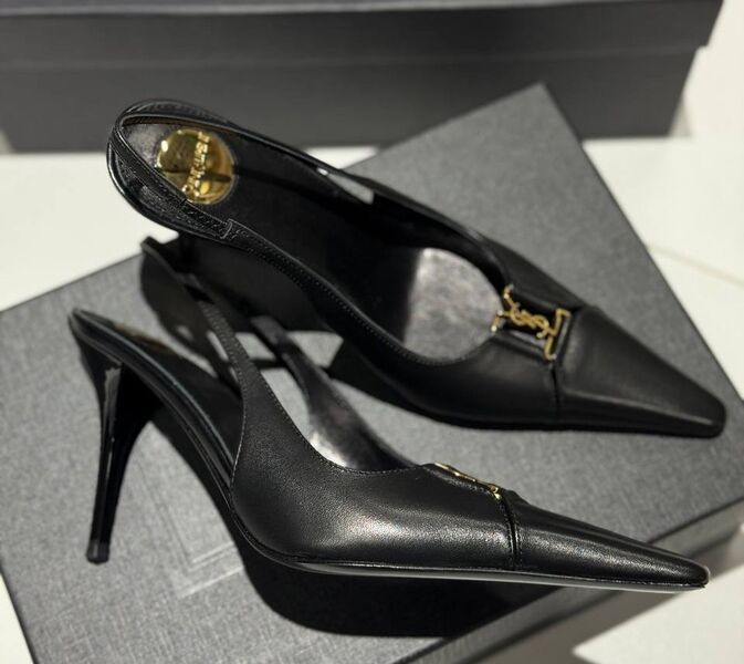 Туфли Saint Laurent женский кожа черный 183769
