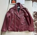 Куртка Saint Laurent женский кожа бордовый 183524-1