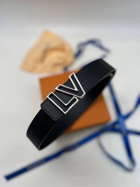 Мужской ремень Louis Vuitton мужской кожа черный 96806-5