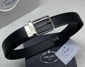 Мужской ремень Prada мужской кожа черный 176218-1