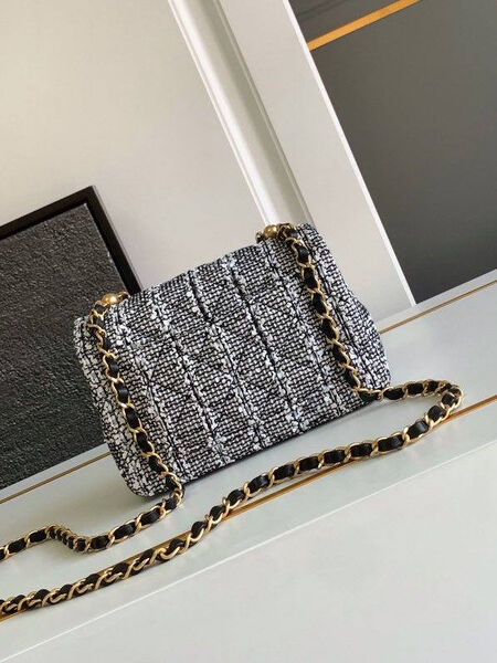 Сумка Chanel женский твид графитовый 144500-2