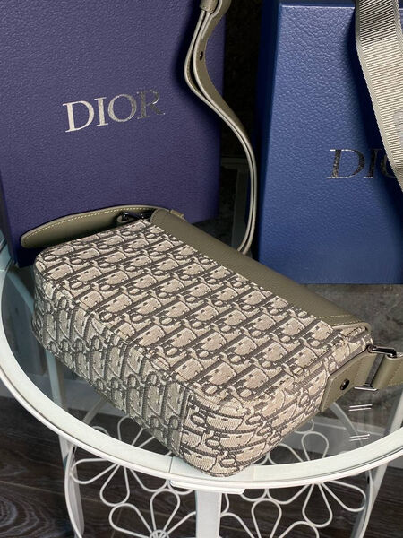 Мужская сумка мессенджер Christian Dior мужской кожа графитовый 155330-4
