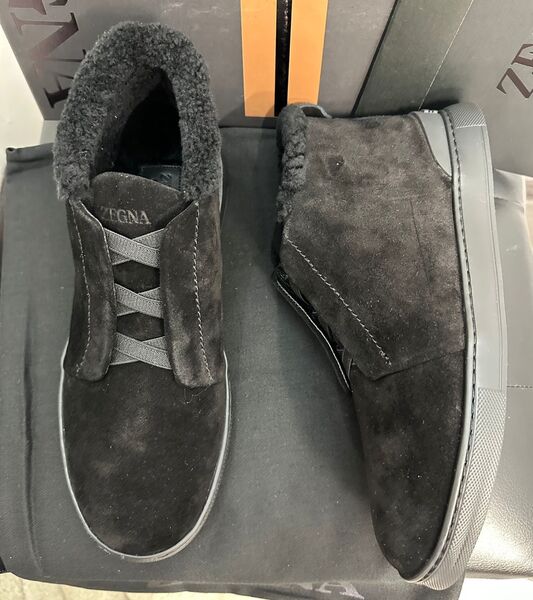 Мужские ботинки Zegna мужской замша графитовый 168194