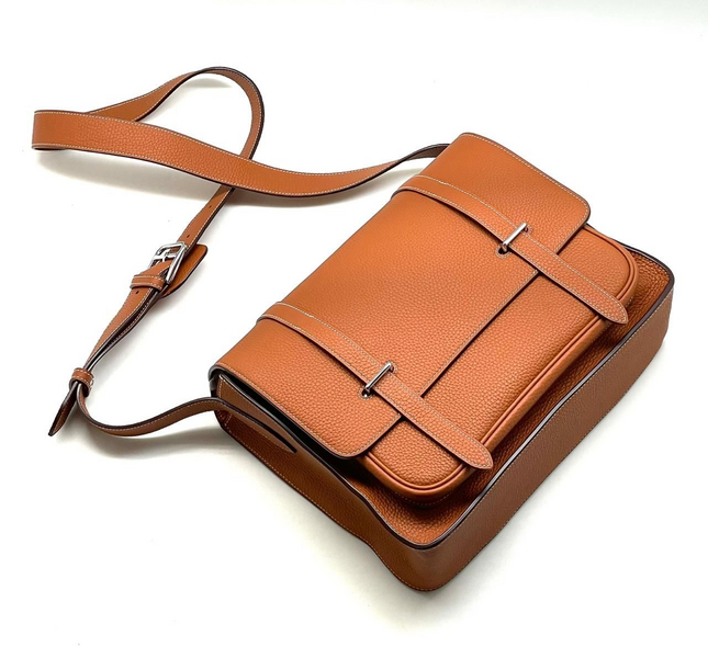 Мужская сумка мессенджер Hermès мужской кожа бежевый 41157-2