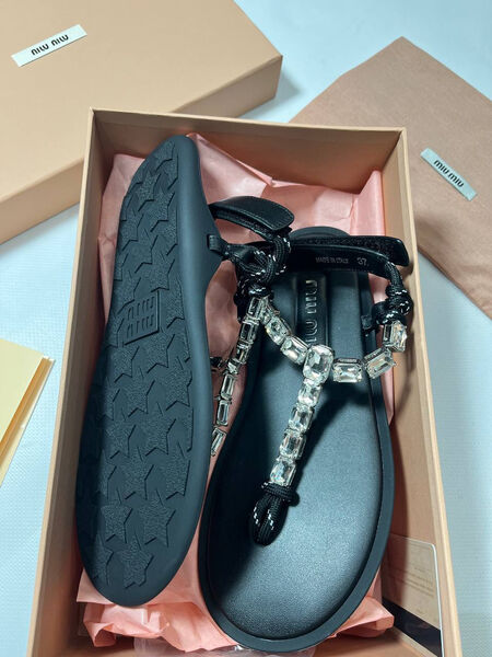 Сандалии Miu Miu женский кожа черный 149564-4
