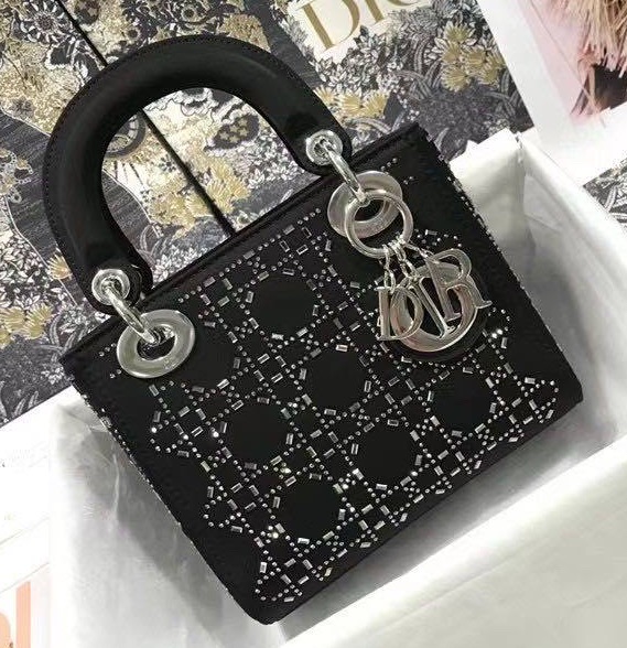 Сумка Christian Dior Lady женский кожа черный 172352