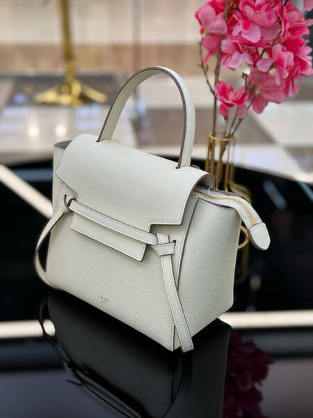 Сумка Celine Belt Nano женский кожа белый 142387-5