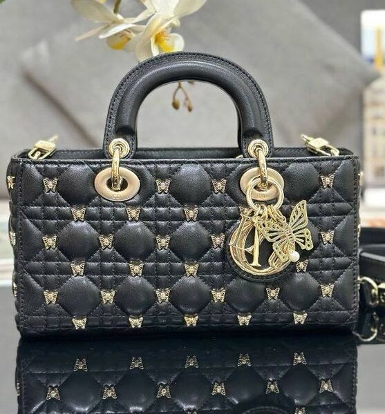 Сумка Christian Dior Lady женский кожа черный 134089