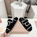 Шлепки Miu Miu женский текстиль черный 154068-4