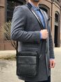 Мужская сумка мессенджер Bottega Veneta мужской кожа черный 42679-2