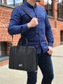 Мужской портфель Hermès мужской кожа черный 52074-2