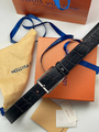 Мужской ремень Louis Vuitton мужской кожа черный 52988-3
