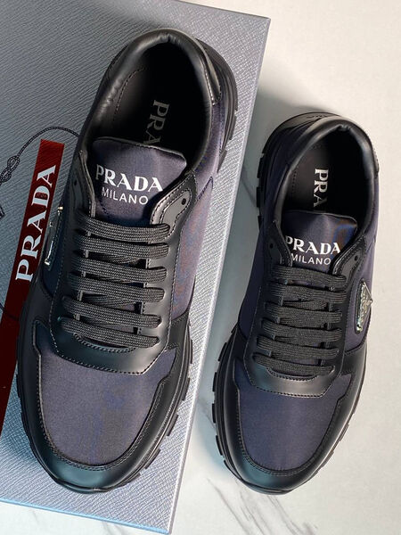 Мужские кроссовки Prada мужской кожа синий 171167-5
