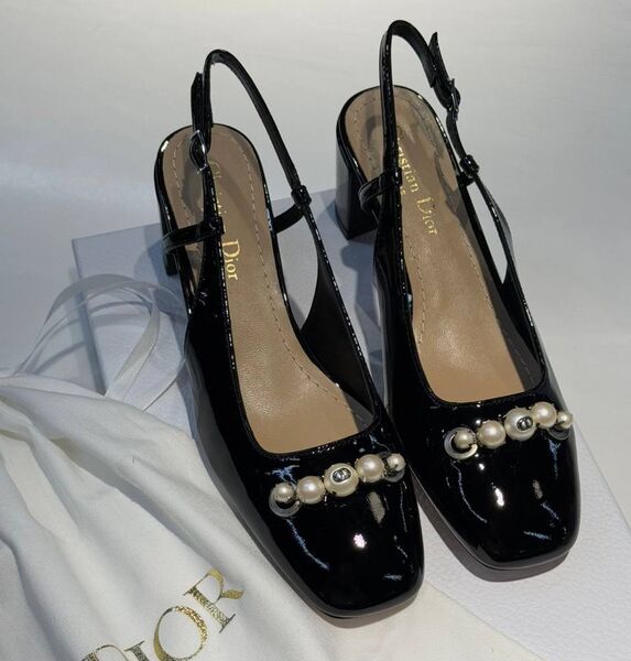 Туфли Christian Dior женский кожа черный 189107