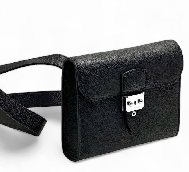 Мужская сумка слинг Hermès мужской кожа черный 120960