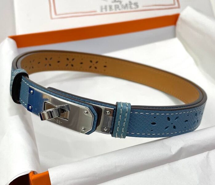 Женский ремень Hermès женский кожа синий 127995
