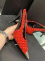 Туфли Saint Laurent женский бордовый 81026-3