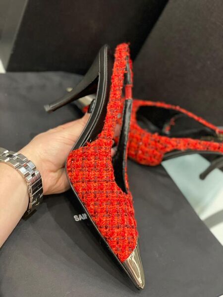 Туфли Saint Laurent женский бордовый 81026-3